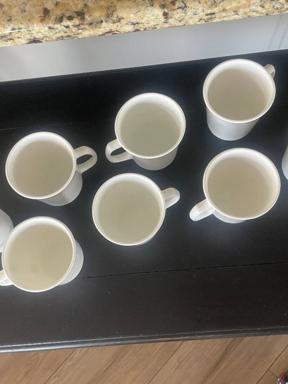 CORNING white mugs, set of 8